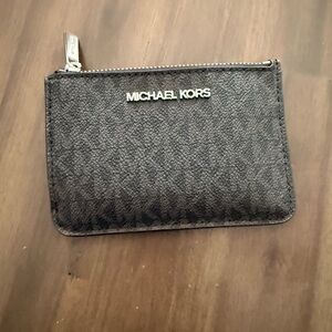 Michael Kors Jet set logo Card Holder in black signature